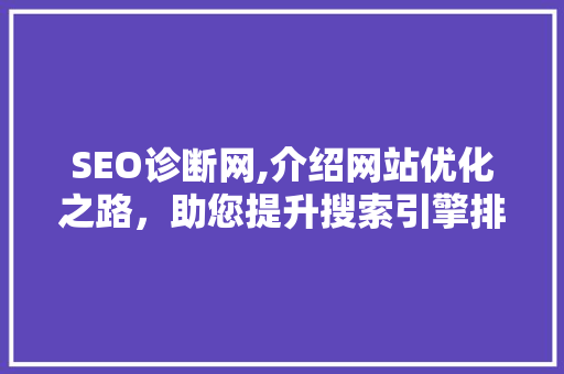 SEO诊断网,介绍网站优化之路，助您提升搜索引擎排名