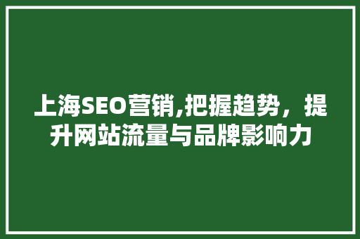 上海SEO营销,把握趋势，提升网站流量与品牌影响力