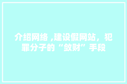 介绍网络 ,建设假网站，犯罪分子的“敛财”手段
