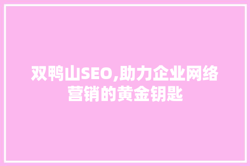 双鸭山SEO,助力企业网络营销的黄金钥匙