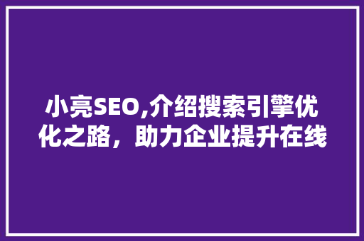 小亮SEO,介绍搜索引擎优化之路，助力企业提升在线竞争力