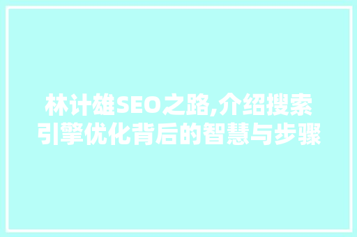 林计雄SEO之路,介绍搜索引擎优化背后的智慧与步骤