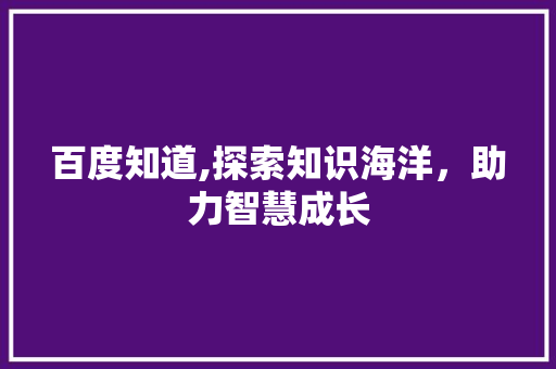百度知道,探索知识海洋，助力智慧成长