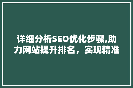 详细分析SEO优化步骤,助力网站提升排名，实现精准营销