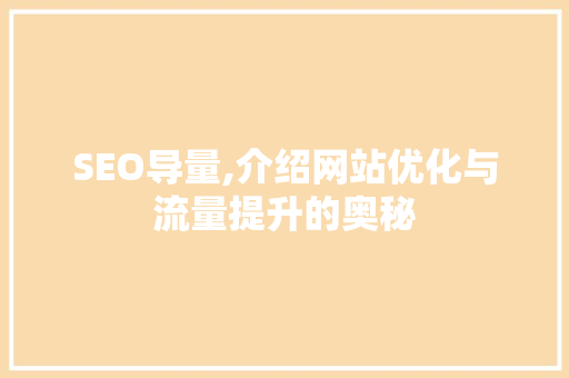 SEO导量,介绍网站优化与流量提升的奥秘