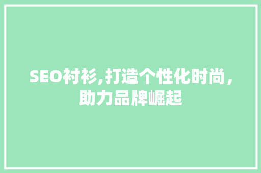 SEO衬衫,打造个性化时尚，助力品牌崛起