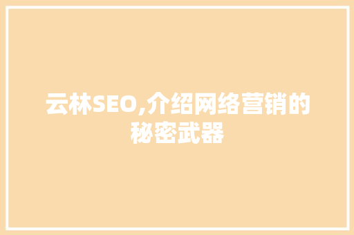 云林SEO,介绍网络营销的秘密武器