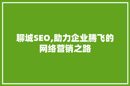 聊城SEO,助力企业腾飞的网络营销之路