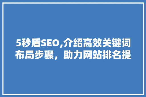 5秒盾SEO,介绍高效关键词布局步骤，助力网站排名提升