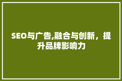 SEO与广告,融合与创新，提升品牌影响力