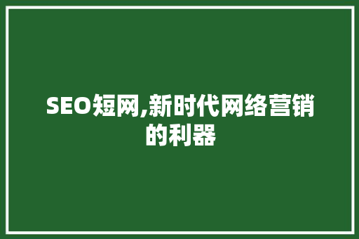 SEO短网,新时代网络营销的利器