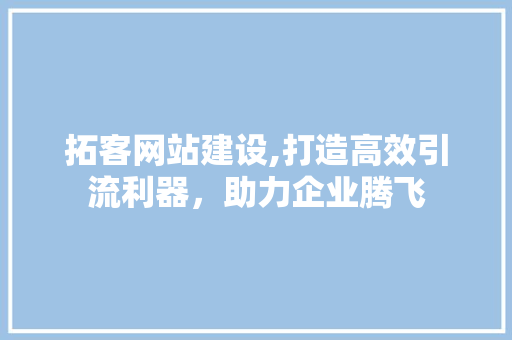 拓客网站建设,打造高效引流利器，助力企业腾飞