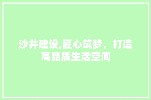 沙井建设,匠心筑梦，打造高品质生活空间