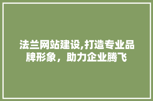法兰网站建设,打造专业品牌形象，助力企业腾飞