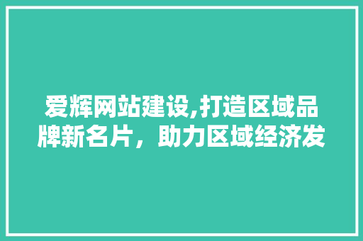 爱辉网站建设,打造区域品牌新名片，助力区域经济发展