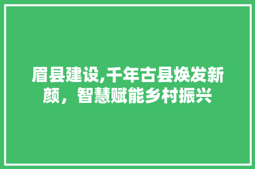 眉县建设,千年古县焕发新颜，智慧赋能乡村振兴