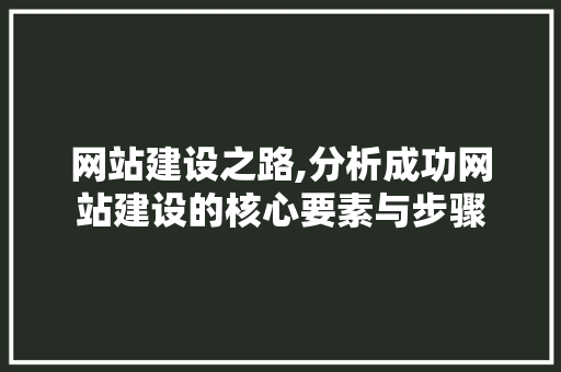 网站建设之路,分析成功网站建设的核心要素与步骤