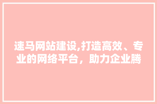 速马网站建设,打造高效、专业的网络平台，助力企业腾飞