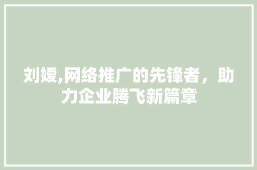 刘嫒,网络推广的先锋者，助力企业腾飞新篇章