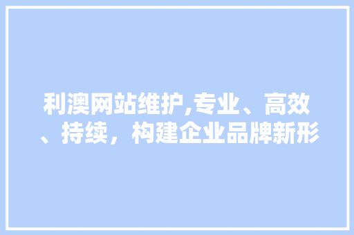利澳网站维护,专业、高效、持续，构建企业品牌新形象