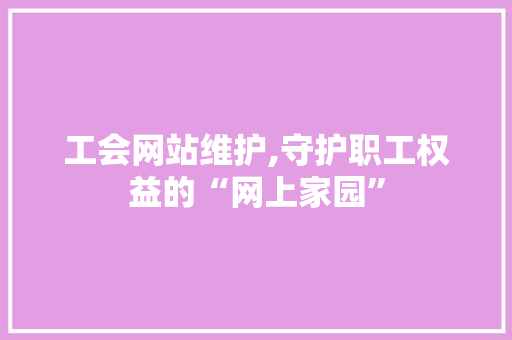 工会网站维护,守护职工权益的“网上家园”