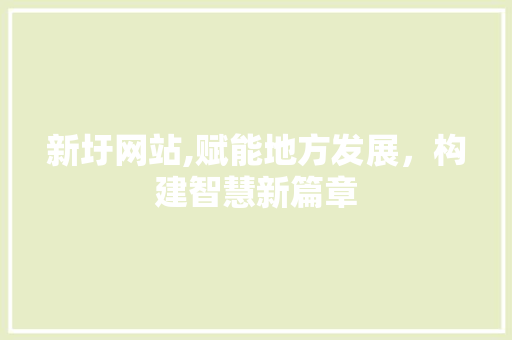 新圩网站,赋能地方发展，构建智慧新篇章