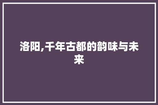 洛阳,千年古都的韵味与未来