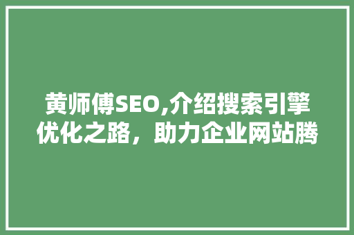黄师傅SEO,介绍搜索引擎优化之路，助力企业网站腾飞