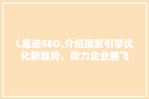 L氪迹SEO,介绍搜索引擎优化新趋势，助力企业腾飞