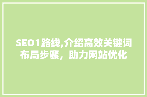SEO1路线,介绍高效关键词布局步骤，助力网站优化