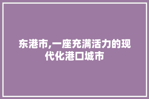 东港市,一座充满活力的现代化港口城市