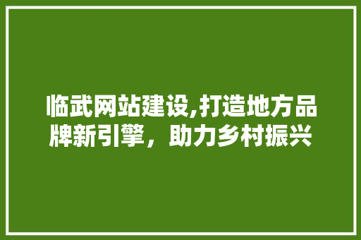 临武网站建设,打造地方品牌新引擎，助力乡村振兴