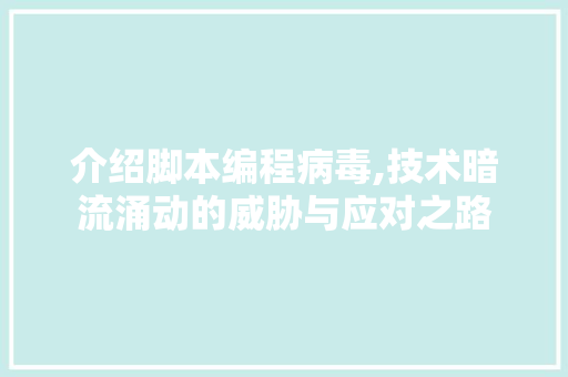 介绍脚本编程病毒,技术暗流涌动的威胁与应对之路