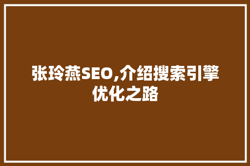 张玲燕SEO,介绍搜索引擎优化之路