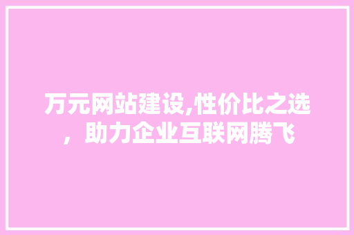 万元网站建设,性价比之选，助力企业互联网腾飞