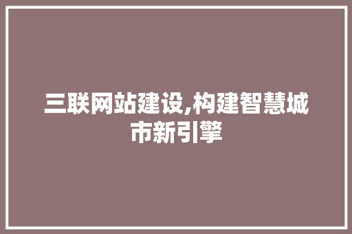 三联网站建设,构建智慧城市新引擎
