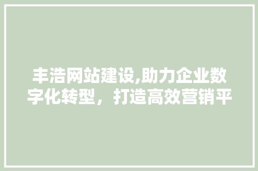 丰浩网站建设,助力企业数字化转型，打造高效营销平台