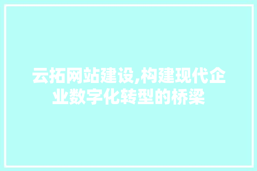 云拓网站建设,构建现代企业数字化转型的桥梁