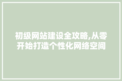 初级网站建设全攻略,从零开始打造个性化网络空间