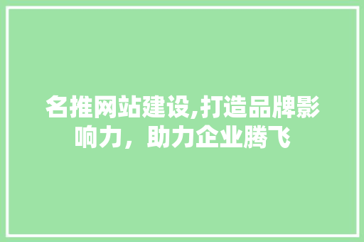 名推网站建设,打造品牌影响力，助力企业腾飞