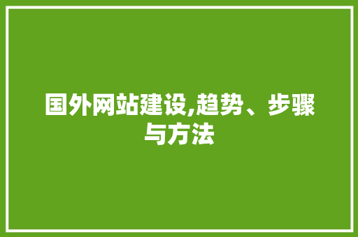 国外网站建设,趋势、步骤与方法