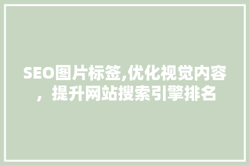 SEO图片标签,优化视觉内容，提升网站搜索引擎排名