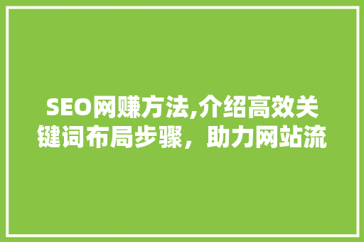 SEO网赚方法,介绍高效关键词布局步骤，助力网站流量与收益双丰收
