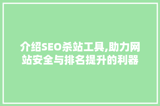 介绍SEO杀站工具,助力网站安全与排名提升的利器