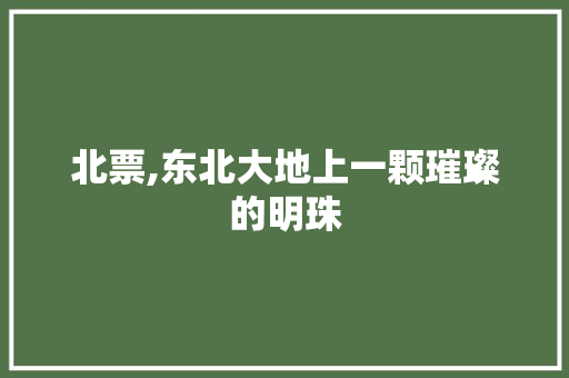 北票,东北大地上一颗璀璨的明珠