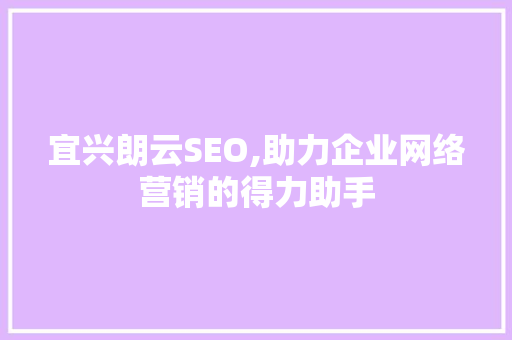 宜兴朗云SEO,助力企业网络营销的得力助手