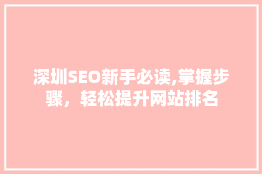 深圳SEO新手必读,掌握步骤，轻松提升网站排名