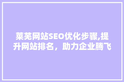 莱芜网站SEO优化步骤,提升网站排名，助力企业腾飞