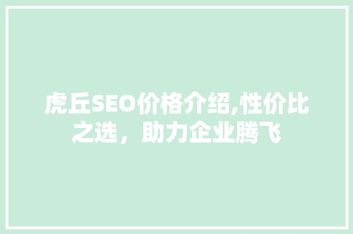 虎丘SEO价格介绍,性价比之选，助力企业腾飞