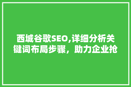 西城谷歌SEO,详细分析关键词布局步骤，助力企业抢占市场先机